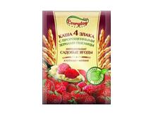 Каша 4 злака ТМ "Everyday" с пророщенными зернами пшеницы натуральные садовые ягоды клубника и малина